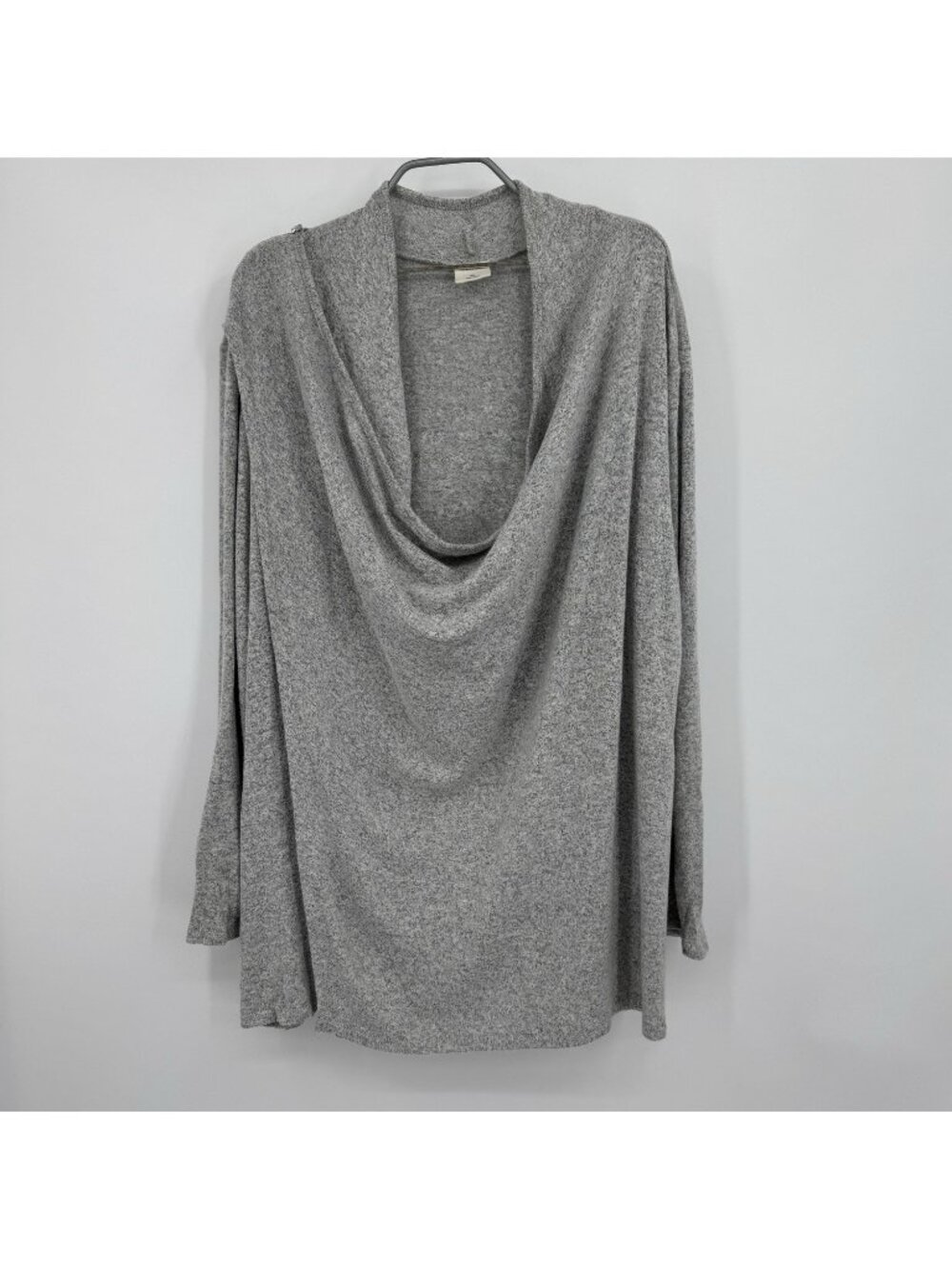 Soma Gray Long Sleeve Lounge Top Cowl Neck Wrap Front XL - Great for Nursing!